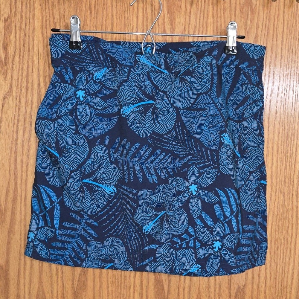 RipSkirt Hawaii Length 1 Navy Blue Hibiscus Tropical Wrap Skirt Large